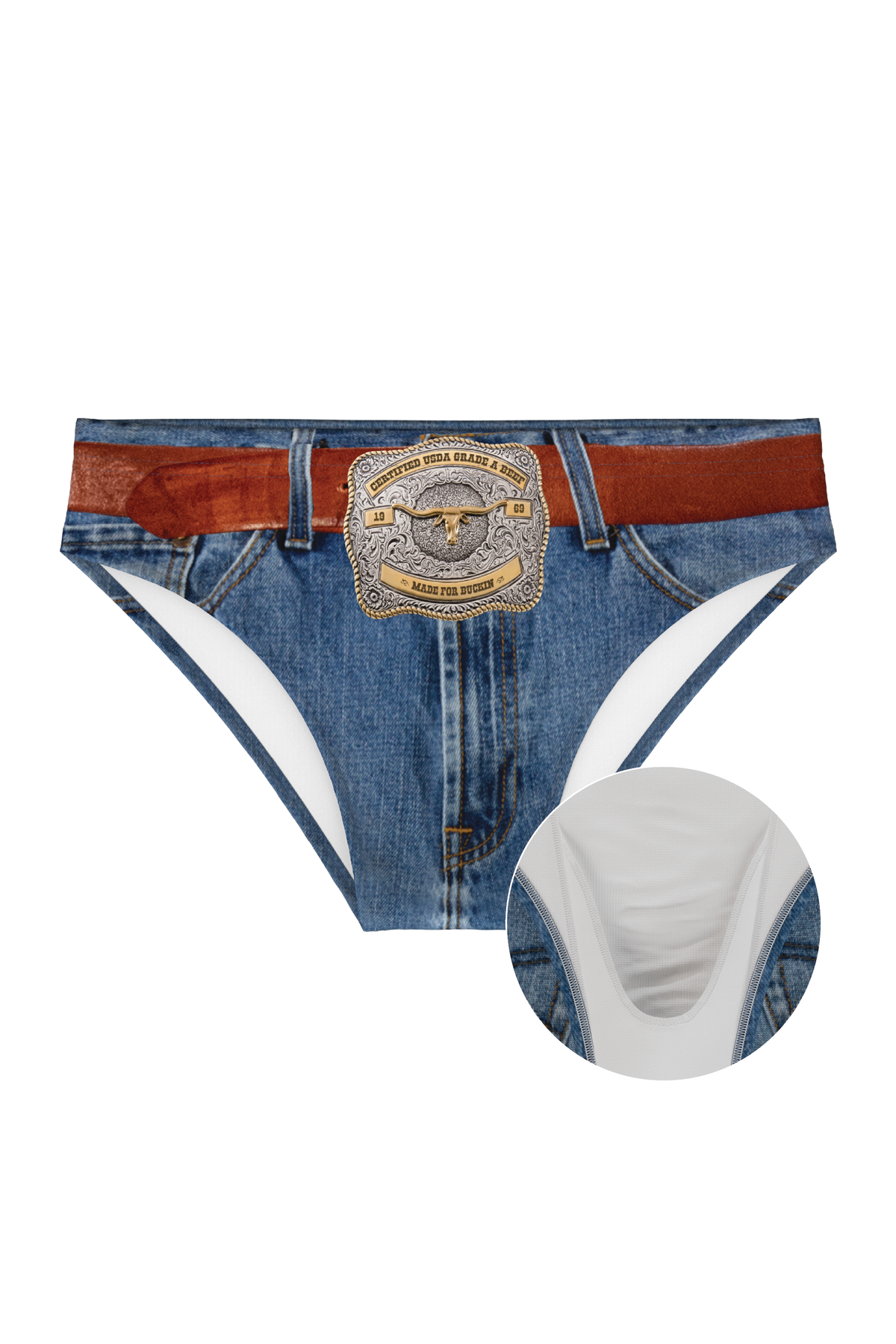 The Ranch Hand | Western Denim Ball Hammock® Pouch Swim Briefs - Shinesty