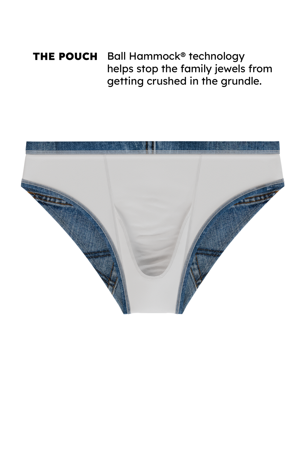 The Ranch Hand | Western Denim Ball Hammock® Pouch Swim Briefs - Shinesty