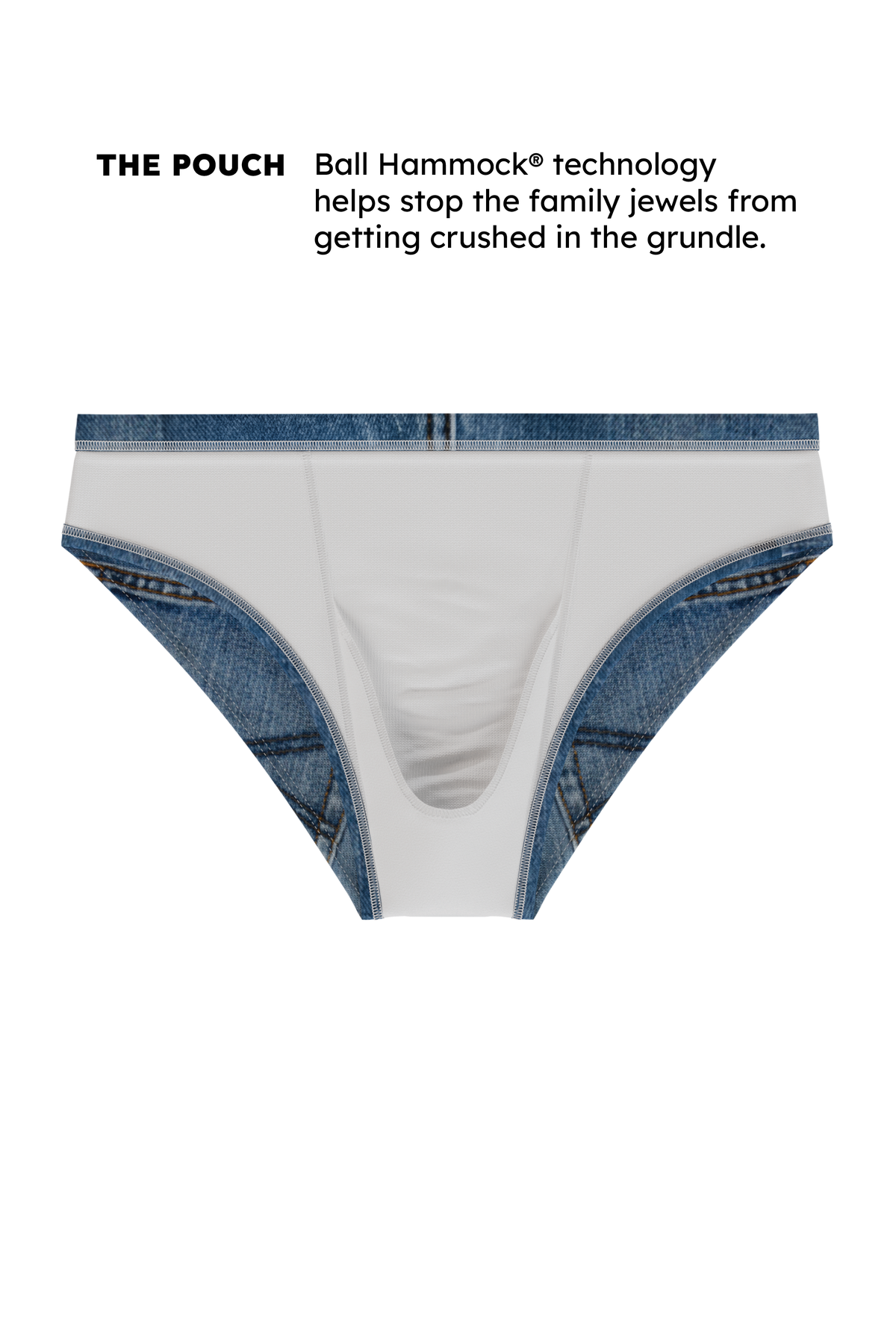 The Ranch Hand | Western Denim Ball Hammock® Pouch Swim Briefs - Shinesty