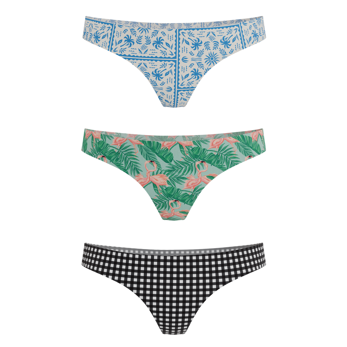 The Vacation Vices | Women's Thong Underwear 3 Pack - Shinesty