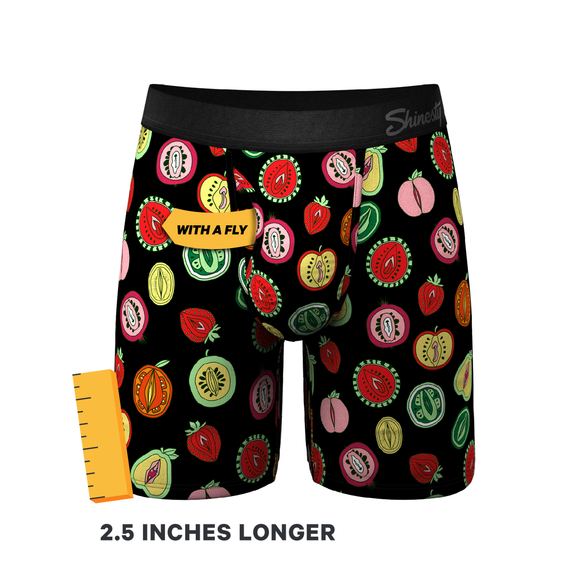 The Vagetarian | Fruit Medley Ball Hammock® Boxer - Long Leg - Shinesty