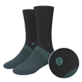 The Night Owl | Black and Teal Heel Hammock™ Crew Socks - Shinesty