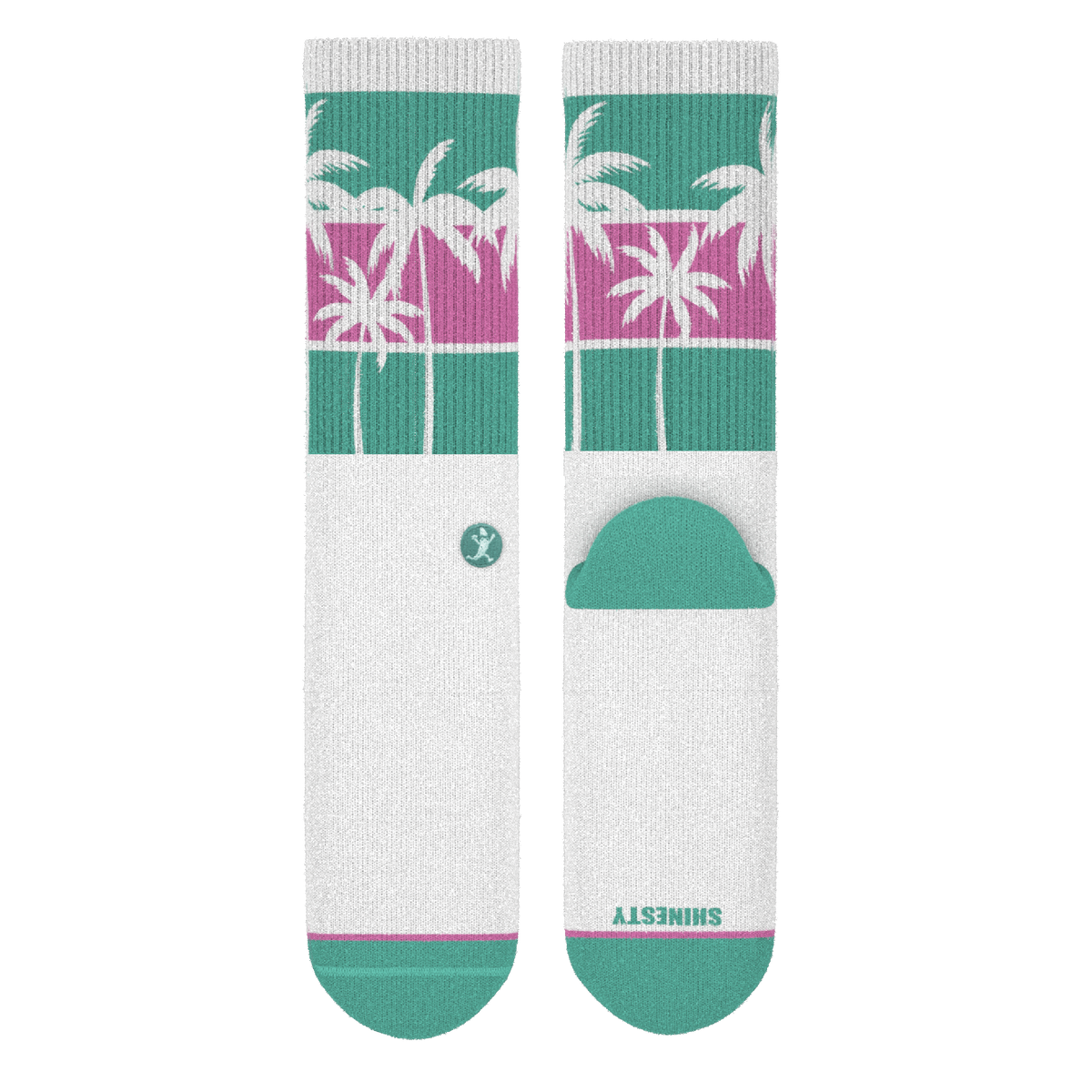The Venice Beach | Palm Trees Heel Hammock™ Crew Socks - Shinesty