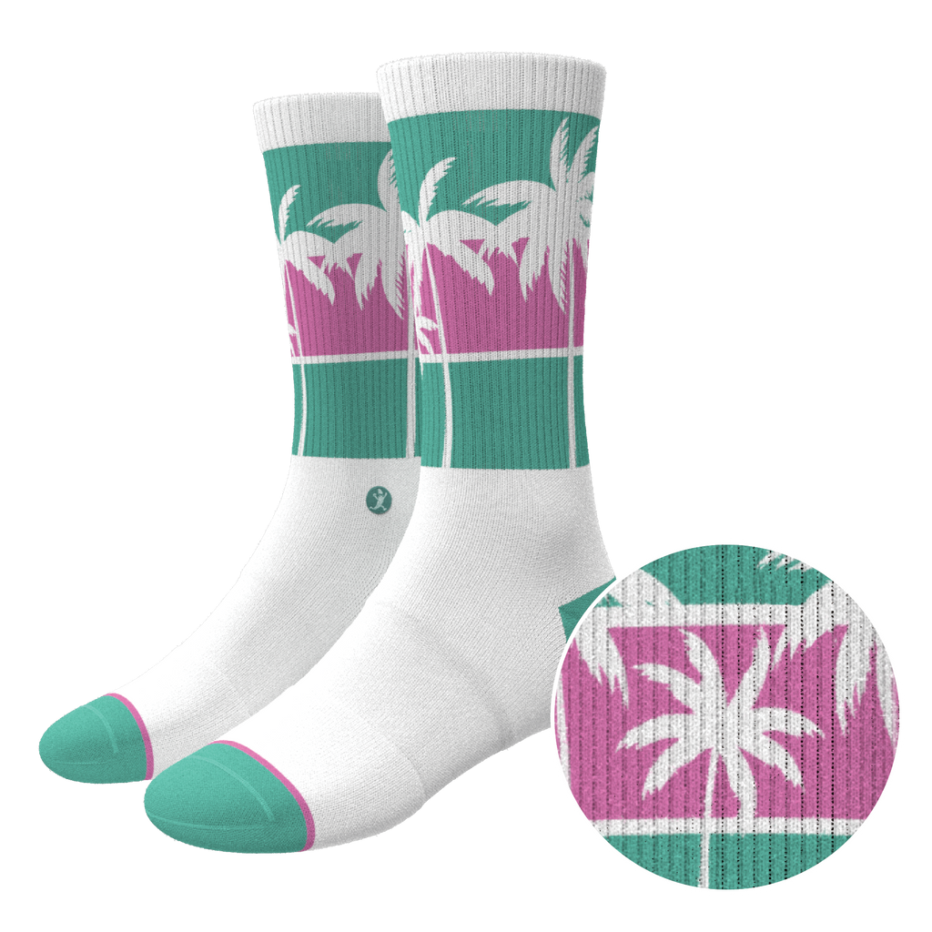 The Venice Beach | Palm Trees Heel Hammock™ Crew Socks - Shinesty