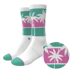 The Venice Beach | Palm Trees Heel Hammock™ Crew Socks - Shinesty