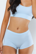 The Venus | Light Blue Stripe Modal Boyshort Underwear - Shinesty