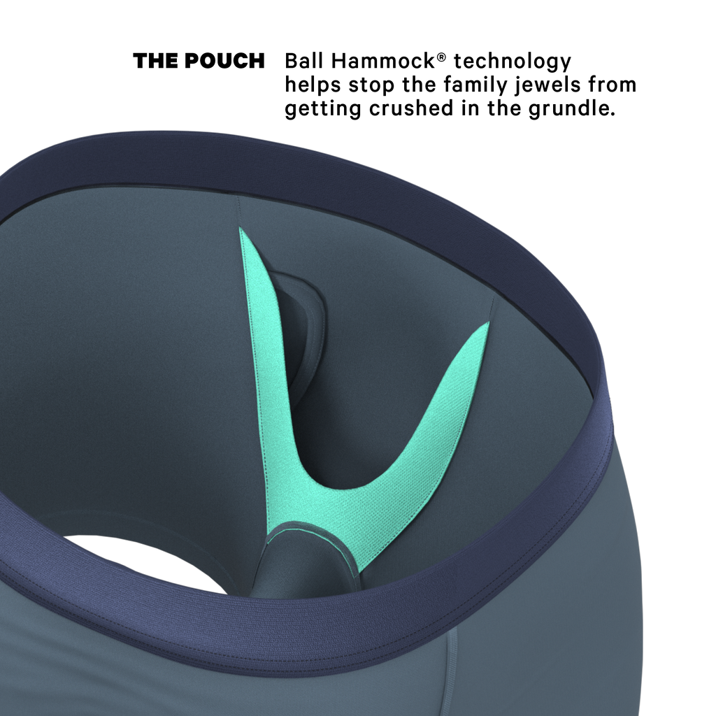 The Wake In The Lake | Tonal Teal Ball Hammock® Pouch Underwear With Fly - Shinesty