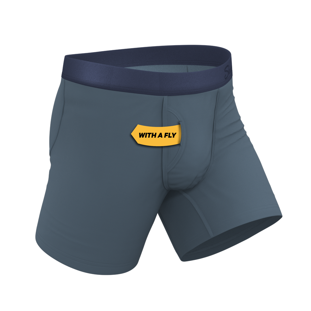 The Wake In The Lake | Tonal Teal Ball Hammock® Pouch Underwear With Fly - Shinesty