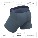 The Wake In The Lake | Tonal Teal Ball Hammock® Pouch Underwear With Fly - Shinesty