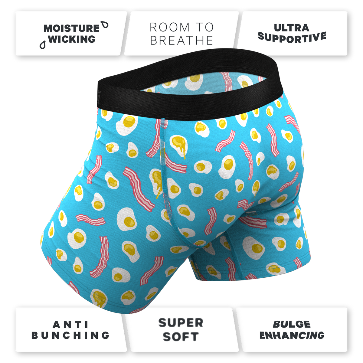 The Wakey Wakey | Eggs and Bacon Ball Hammock® Pouch Underwear With Fly - Shinesty