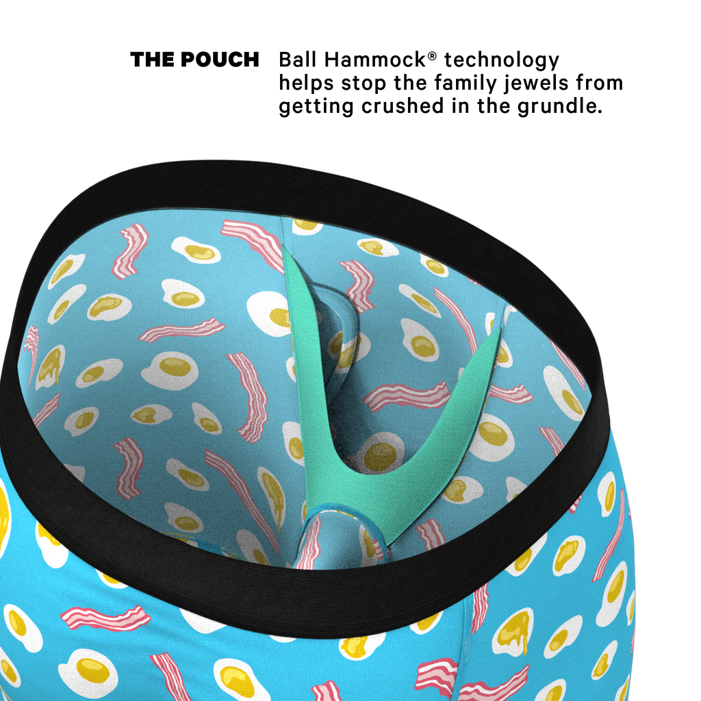 The Wakey Wakey | Eggs and Bacon Ball Hammock® Boxer - Long Leg - Shinesty