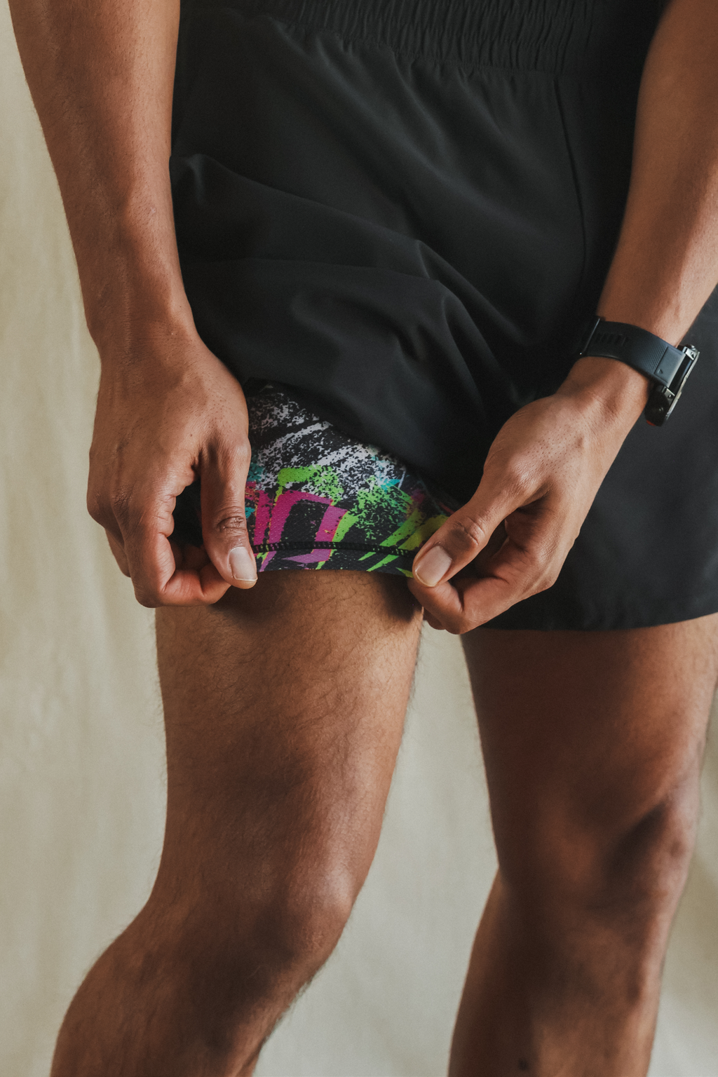 The Warm Up | Black and Neon Ball Hammock® 5 Inch Athletic Shorts - Shinesty
