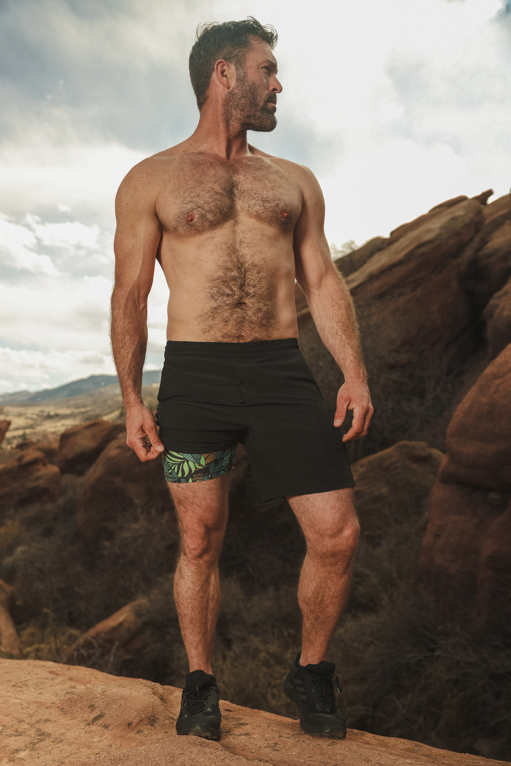 The Warm Up | Black and Neon Ball Hammock® 5 Inch Athletic Shorts - Shinesty