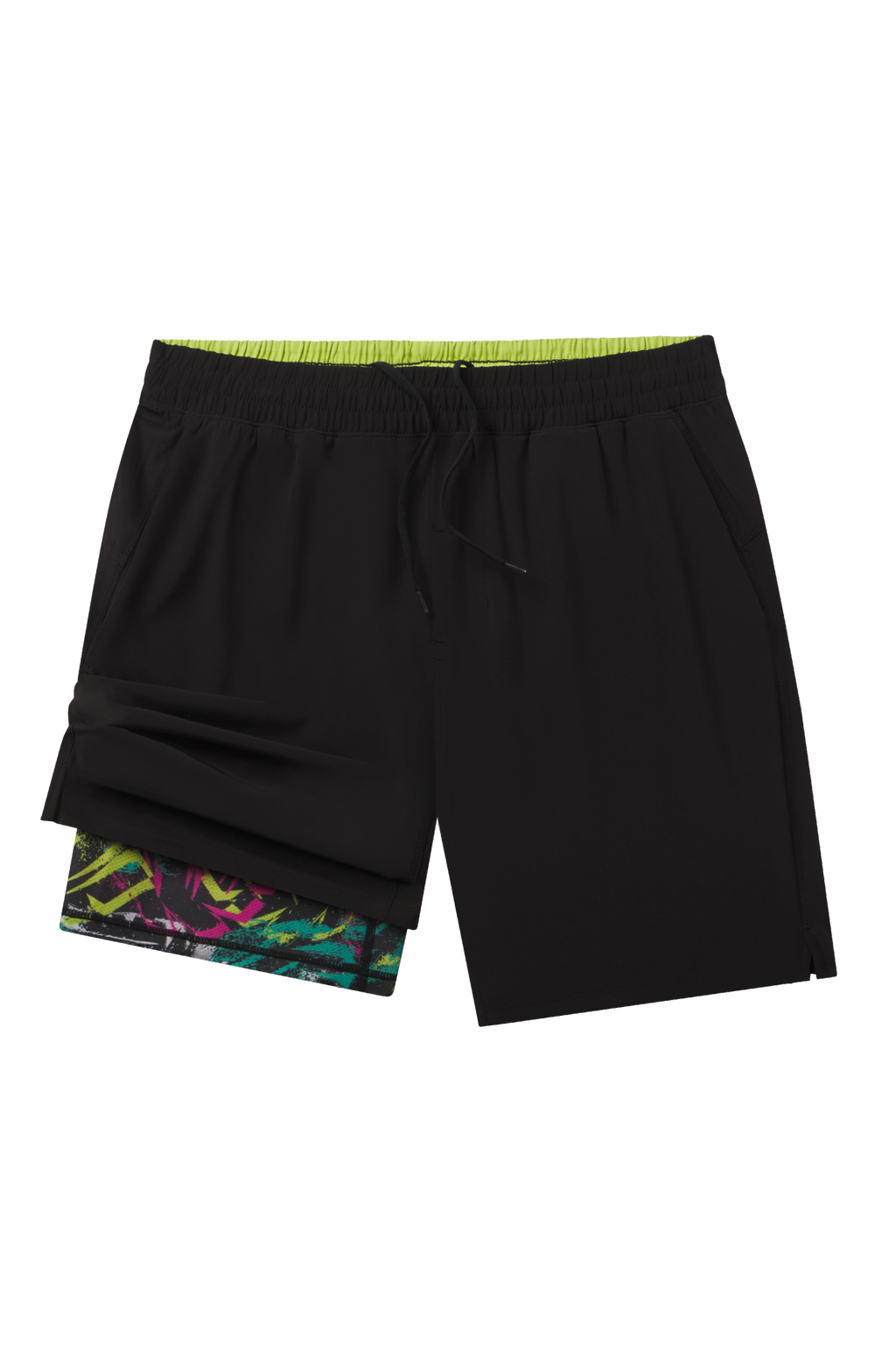 The Warm Up | Black and Neon Ball Hammock® 7 Inch Athletic Shorts - Shinesty
