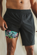 The Warm Up | Black and Neon Ball Hammock® 9 Inch Athletic Shorts - Shinesty