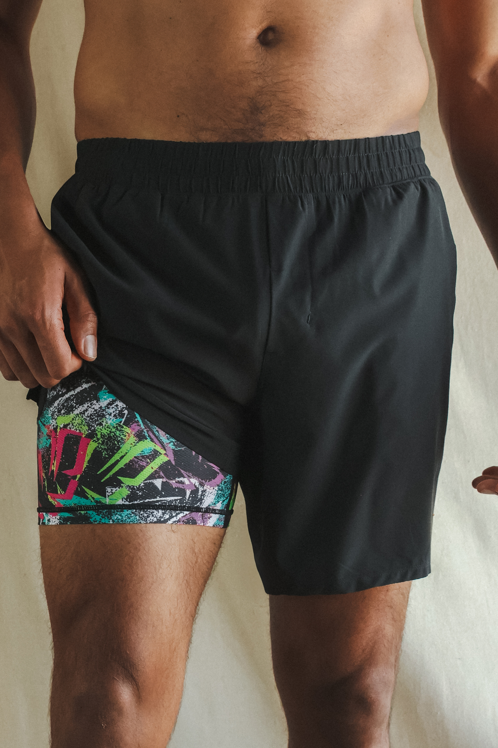 The Warm Up | Black and Neon Ball Hammock® 7 Inch Athletic Shorts - Shinesty