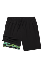 The Water Break | Black and Green Neon Ball Hammock® 7 Inch Athletic Shorts - Shinesty