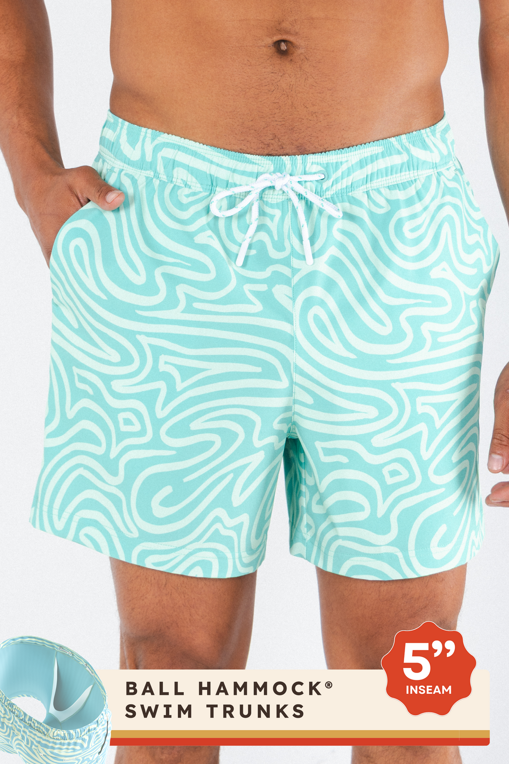 The Water Park | Neon Abstract Line Ball Hammock® Pouch 5" Swim Trunks - Shinesty