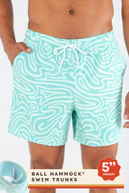 The Water Park | Neon Abstract Line Ball Hammock® Pouch 5" Swim Trunks - Shinesty