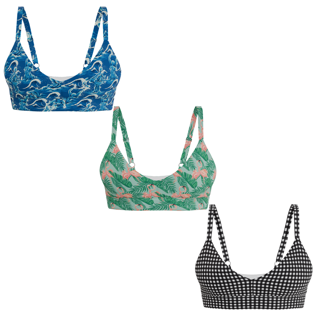 The Wet & Wild | Boob Hammock™ Plunge Bralette 3 Pack - Shinesty