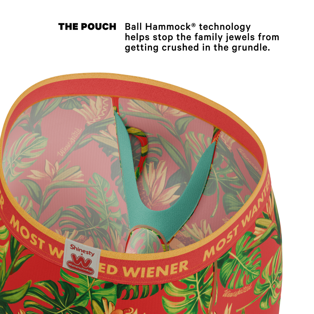 The Wiener In Paradise | Shinesty X Wienerschnitzel Tropical Ball Hammock® Boxer - Long Leg - Shinesty