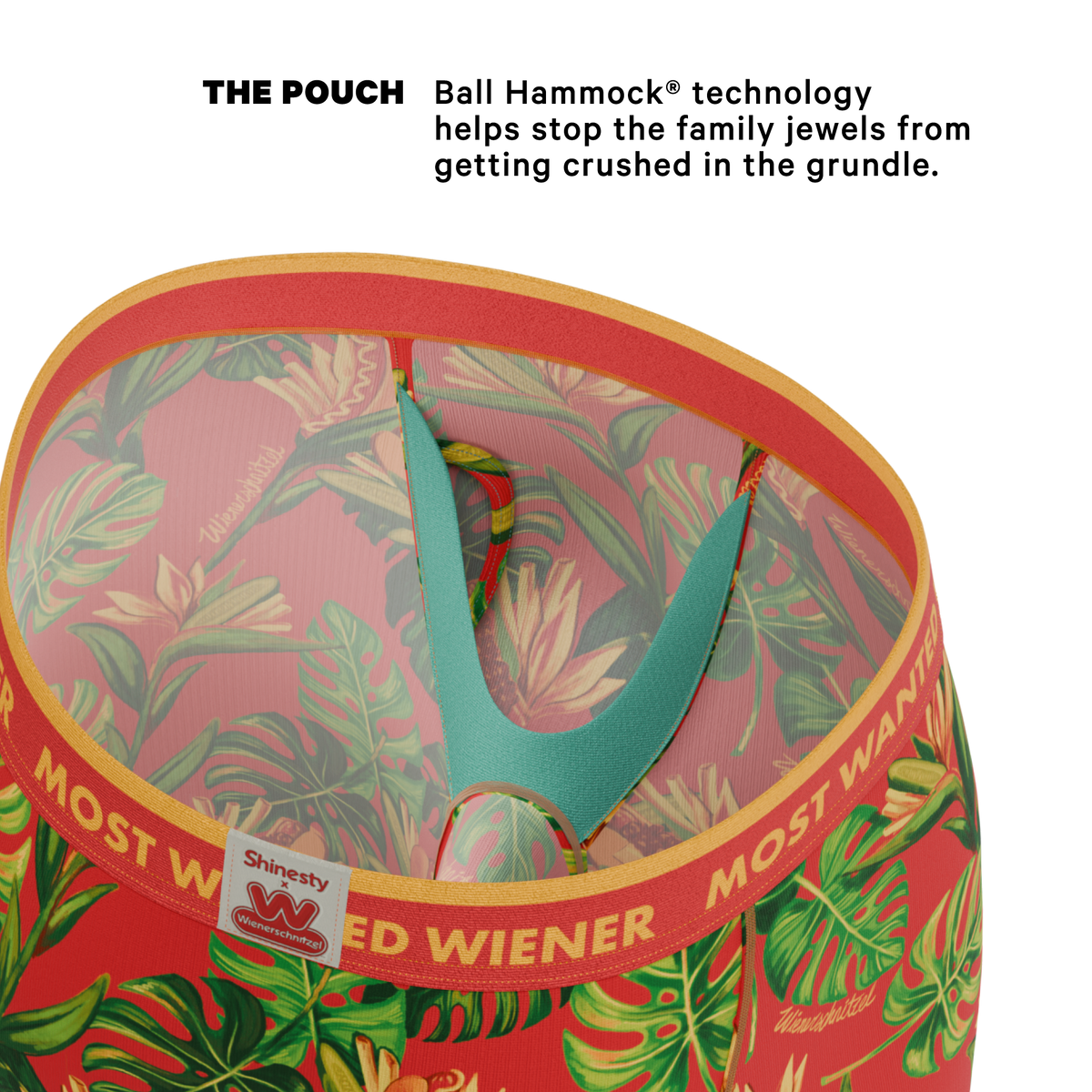 The Wiener In Paradise | Shinesty X Wienerschnitzel Tropical Ball Hammock® Boxer - Long Leg - Shinesty