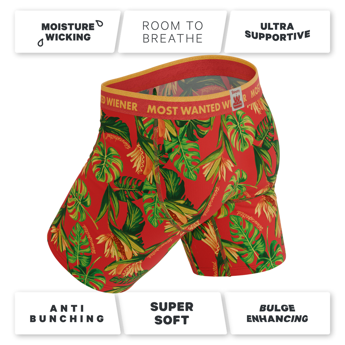 The Wiener In Paradise | Shinesty X Wienerschnitzel Tropical Ball Hammock® Boxer - Long Leg - Shinesty