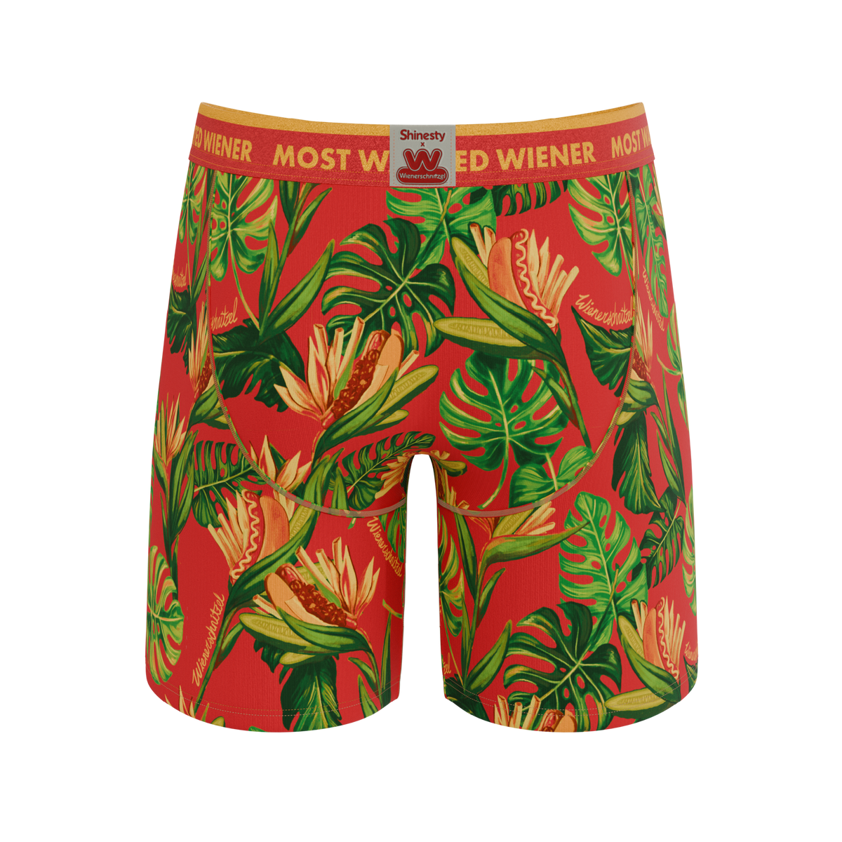 The Wiener In Paradise | Shinesty X Wienerschnitzel Tropical Ball Hammock® Boxer - Long Leg - Shinesty