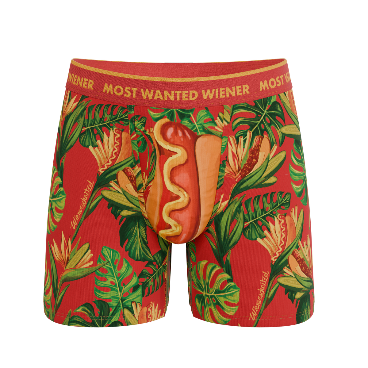 The Wiener In Paradise | Shinesty X Wienerschnitzel Tropical Ball Hammock® Pouch Underwear With Fly - Shinesty