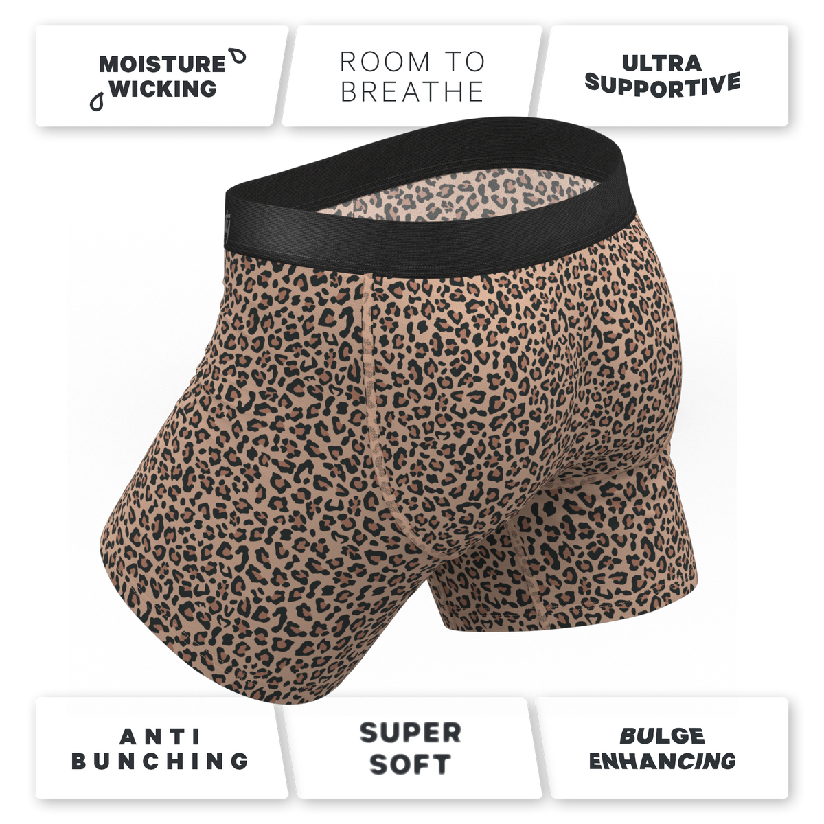 The Wild Cat | Leopard Print Ball Hammock® Pouch Underwear With Fly - Shinesty