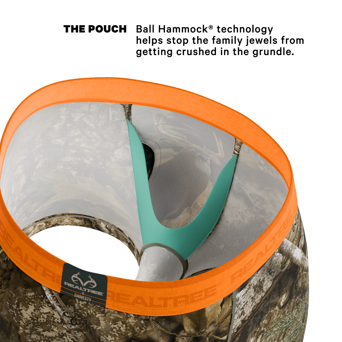 The Wild Game | Realtree x Shinesty Neon Orange Ball Hammock® Pouch Trunks Underwear - Shinesty