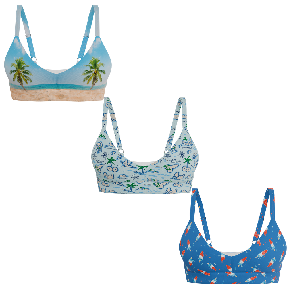 The Women Summer Essentials | Boob Hammock™ Plunge Bralette 3 Pack - Shinesty