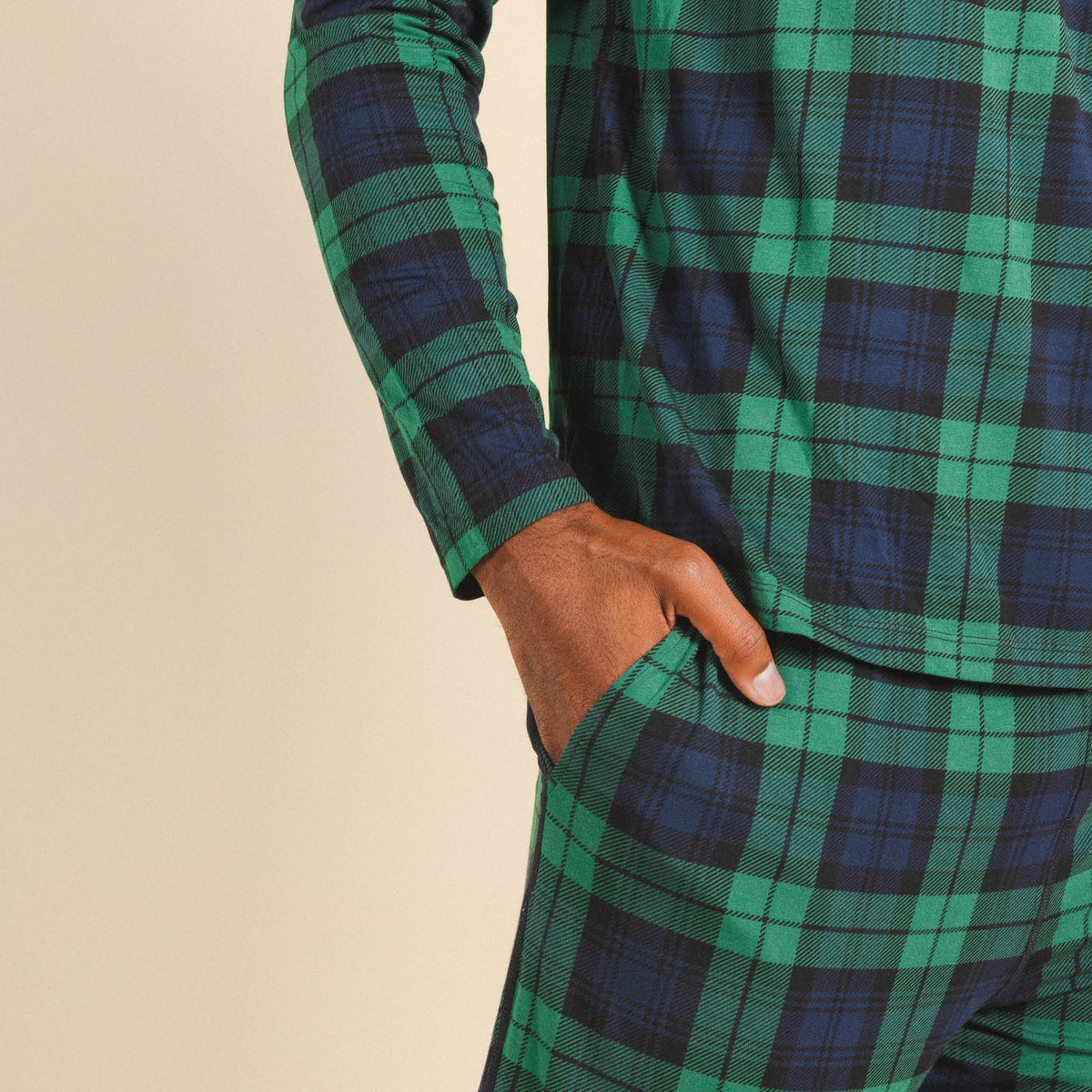 The Black Watch | Tartan Plaid SleepDeep™ Men’s Long Sleeve Pajama Shirt - Shinesty