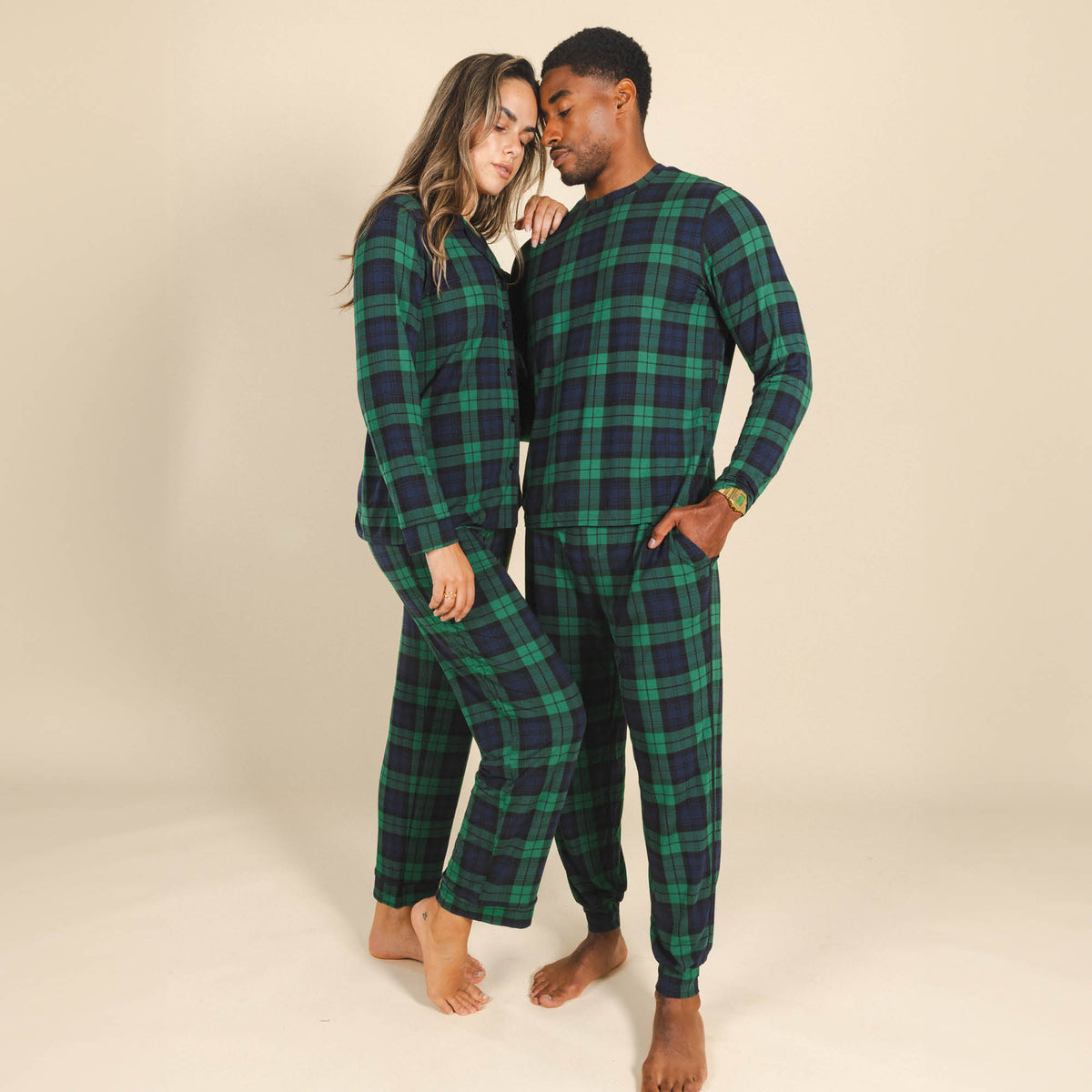 The Black Watch | Tartan Plaid SleepDeep™ Men’s Long Sleeve Pajama Shirt - Shinesty