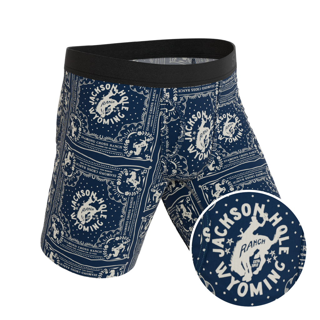 The Wrangle 'Em | Blue Bandana Shinesty x Diamond Cross Ranch Ball Hammock® Boxer - Long Leg - Shinesty