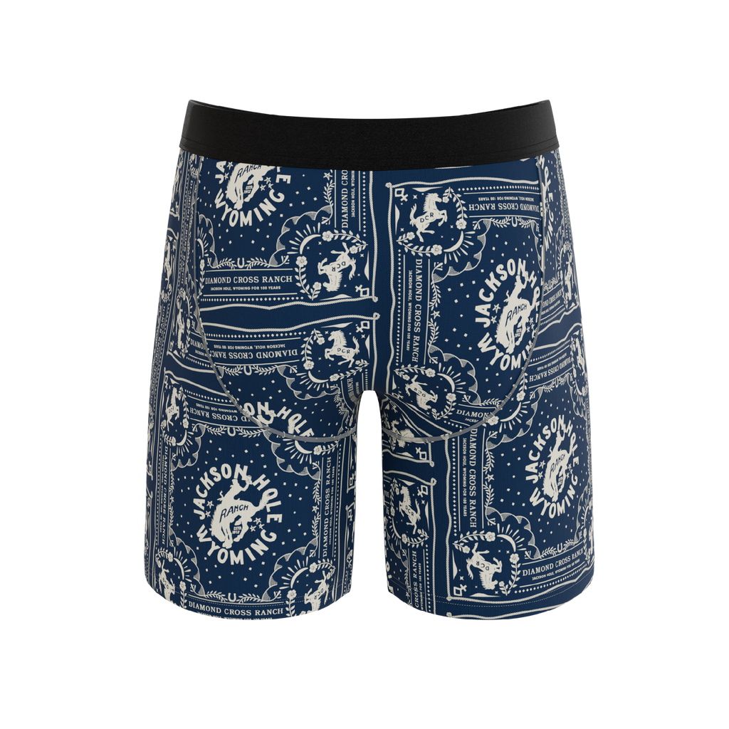 The Wrangle 'Em | Blue Bandana Shinesty x Diamond Cross Ranch Ball Hammock® Boxer - Long Leg - Shinesty