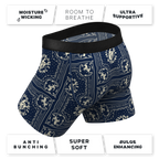 The Wrangle 'Em | Blue Bandana Shinesty x Diamond Cross Ranch Ball Hammock® Pouch Underwear With Fly - Shinesty