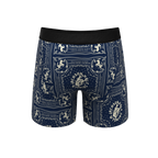 The Wrangle 'Em | Blue Bandana Shinesty x Diamond Cross Ranch Ball Hammock® Pouch Underwear With Fly - Shinesty