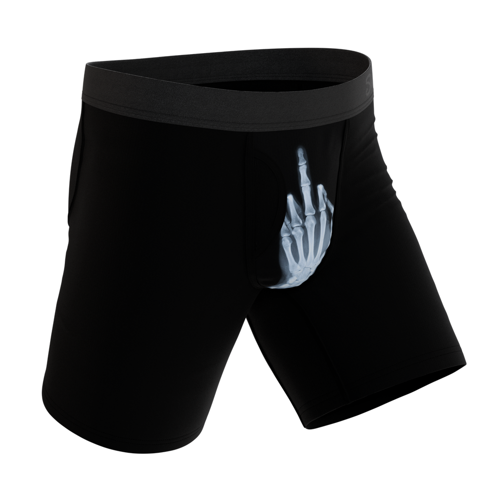 The XXX Ray | Middle Finger X Ray Ball Hammock® Boxer - Long Leg - Shinesty