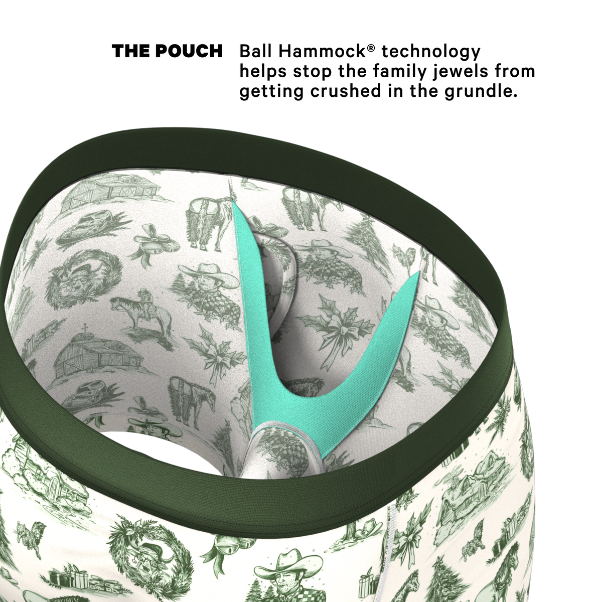 The Western Wonderland | Western Toile Ball Hammock® Pouch Underwear With Fly - Shinesty