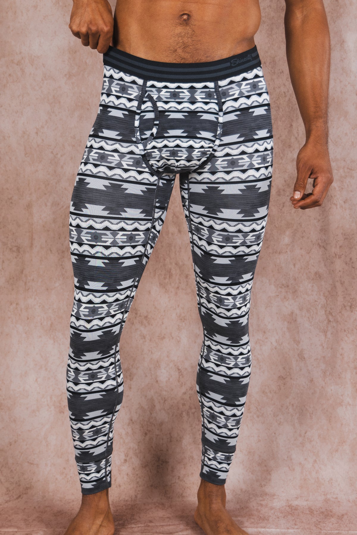 The Arroyo Grande | Grey and Black Aztec Ball Hammock® Long Johns - Shinesty