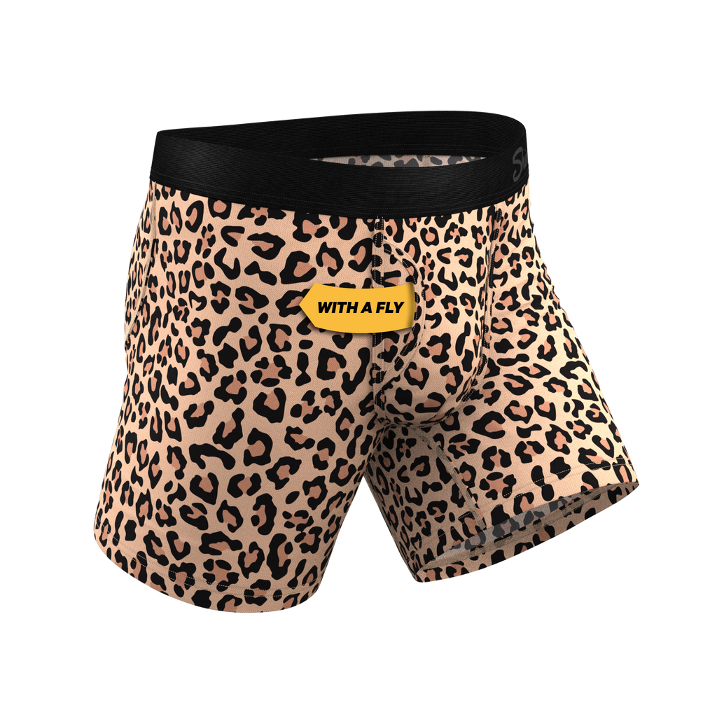 The Most Def | Leopard Print Ball Hammock® Pouch Underwear With Fly - Shinesty