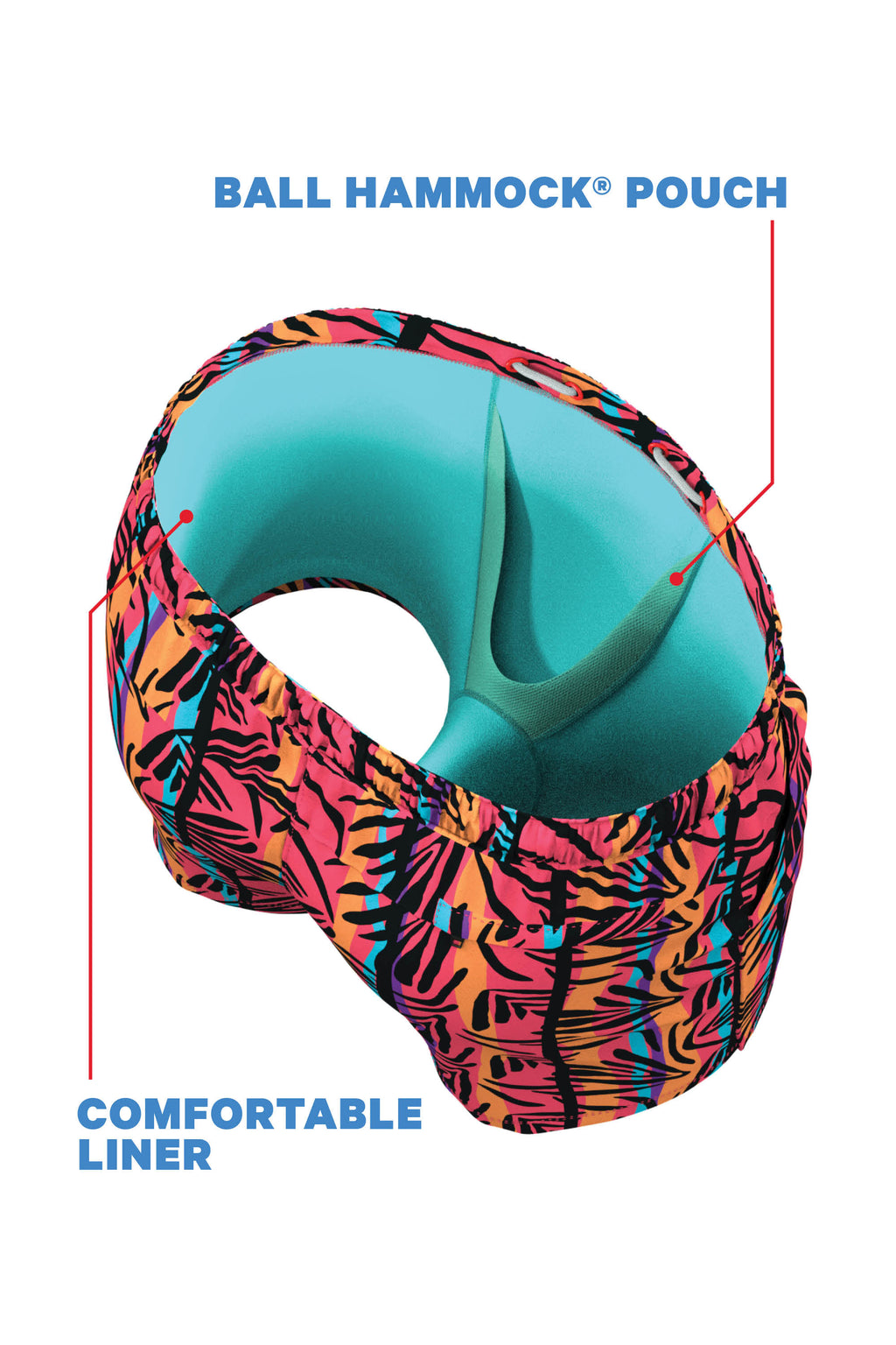 The Bay Breeze | Tropical Neon Ball Hammock® Pouch 5" Swim Trunks - Shinesty