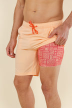 The Beach House | Orange Island Block Ball Hammock® Pouch 8" Swim Trunks - Shinesty