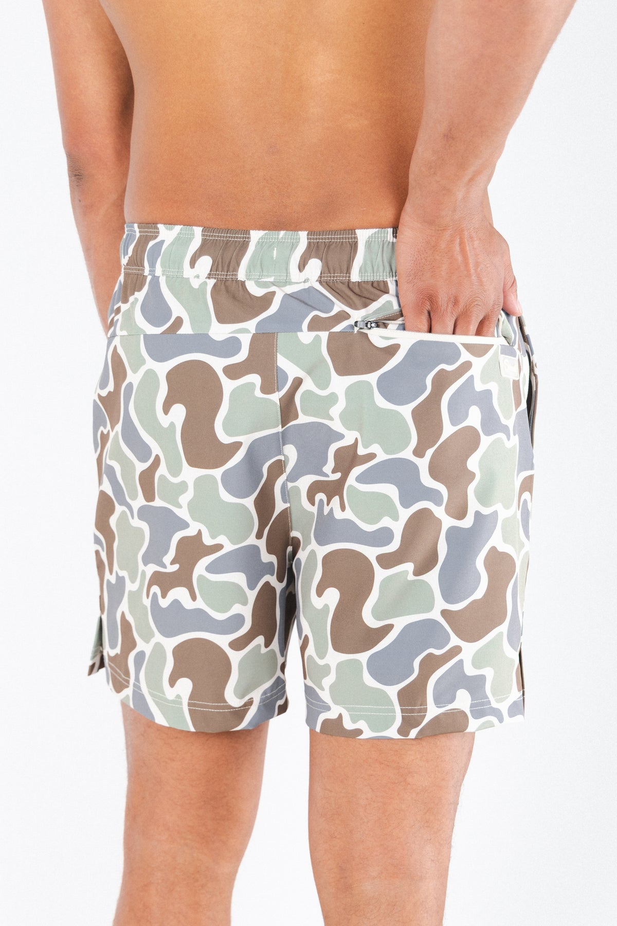 The Blender | Grey Duck Camo Ball Hammock® Pouch 5" Swim Trunks - Shinesty