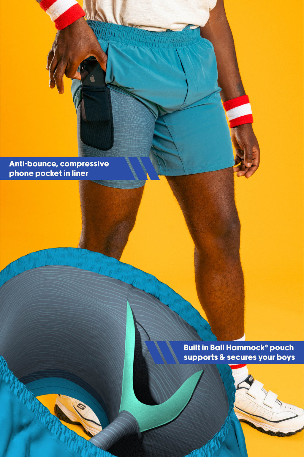 The Pick-up Game | Tonal Blue Ball Hammock® 9 Inch Athletic Shorts - Shinesty