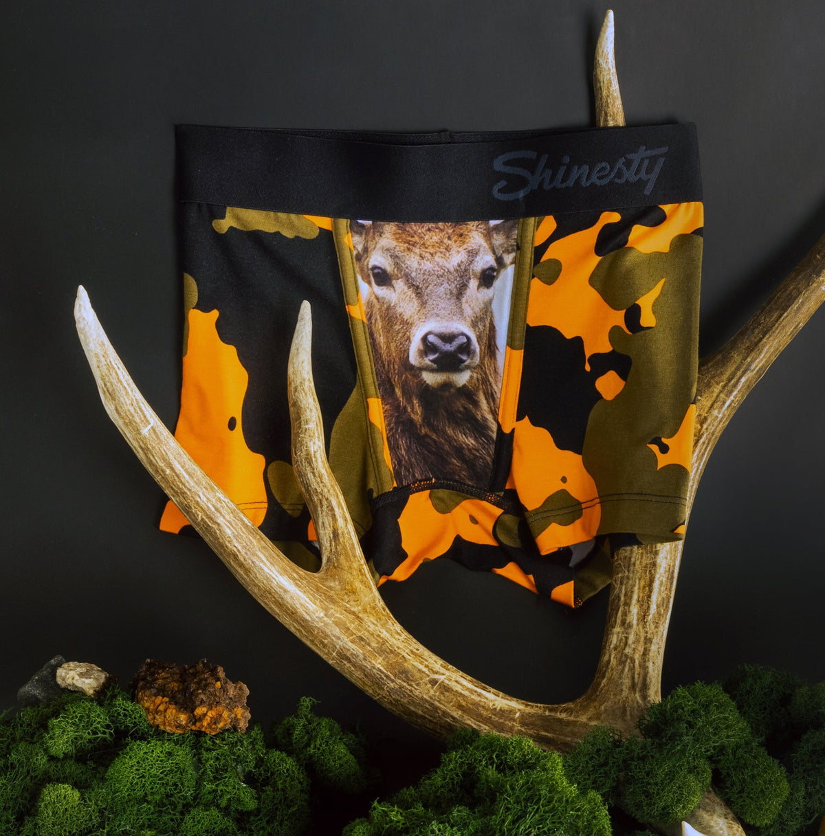 The Bambi Bunchers | Camo Deer Youth Boxer Briefs - Shinesty