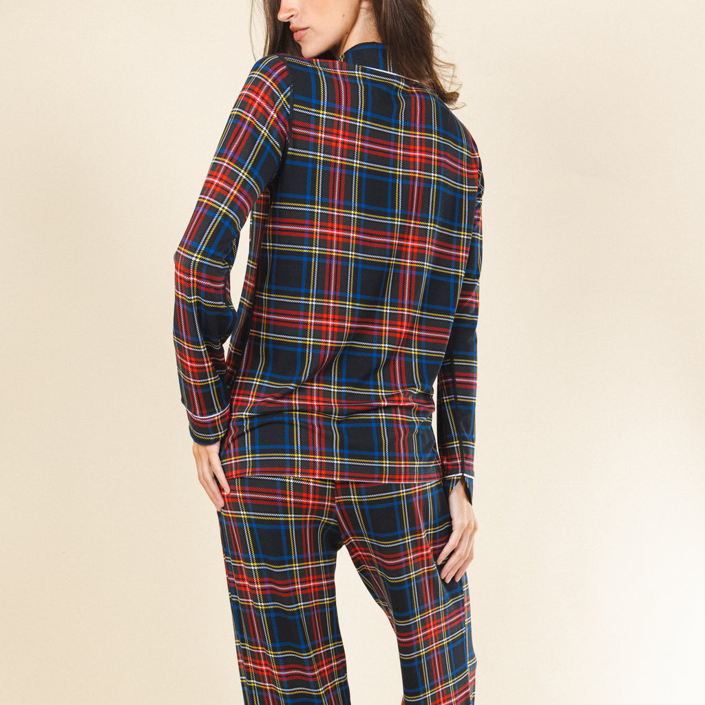 The Cappuccino | Holiday Tartan Plaid SleepDeep™ Women’s Long Sleeve Pajama Set - Shinesty