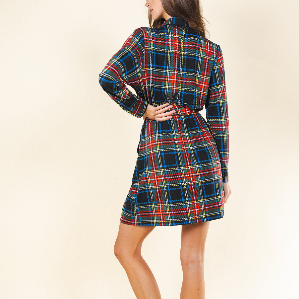 The Cappuccino | Holiday Tartan Plaid Short Modal Robe - Shinesty
