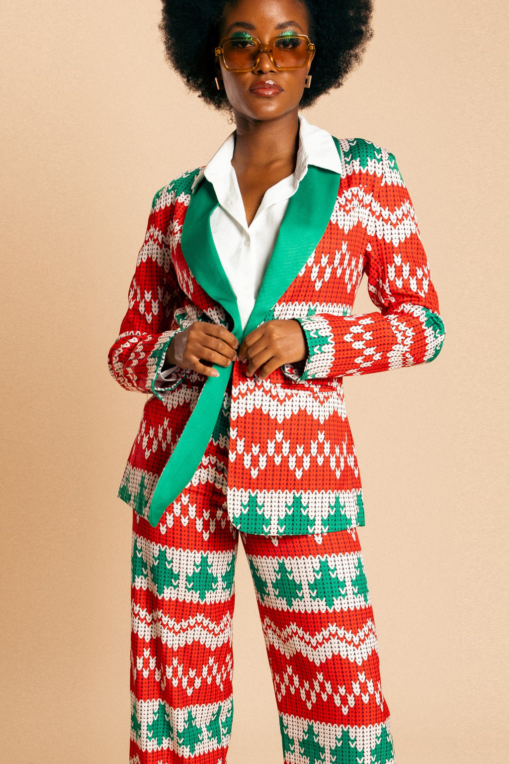The Red Ryder | Women's Knit Print Christmas Suit - Shinesty